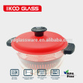 2015 Oven safe round pyrex glass cooking pot with PP lid